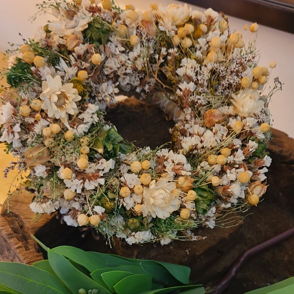 Stunning dried flower wreath